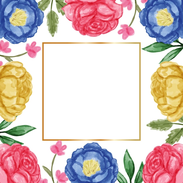 Vetor fundo de flores com aquarela