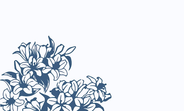 Vetor fundo de flores vetoriais moderno e desenhado à mão