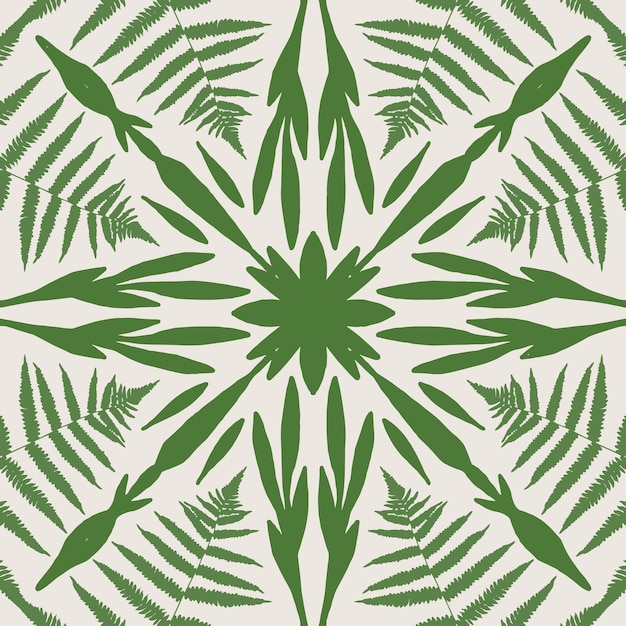Fundo de folha floral verde padrão isométrico