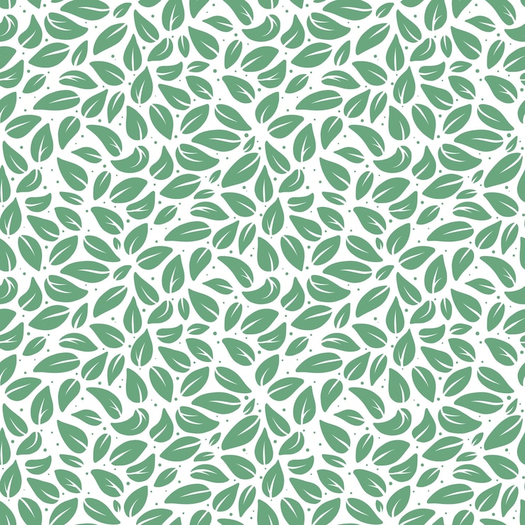 Vetor fundo de folha verde simples com padrão sem costura