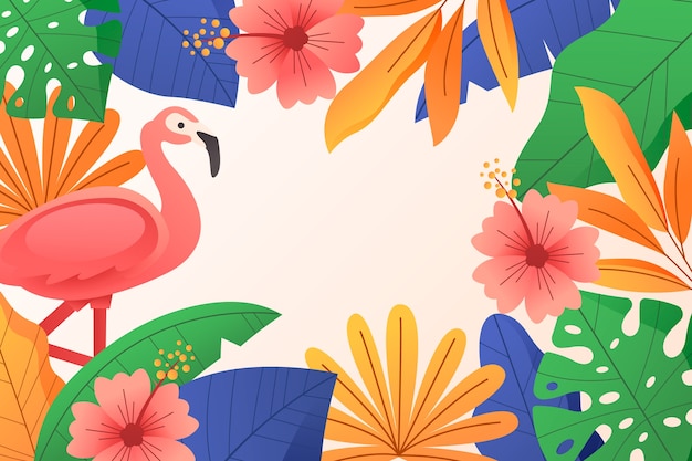 Fundo de folhas tropicais em gradiente