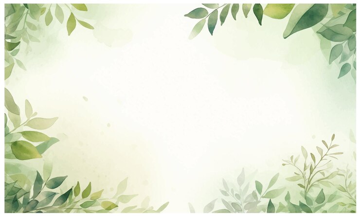 Vetor fundo de folhas verdes em aquarela