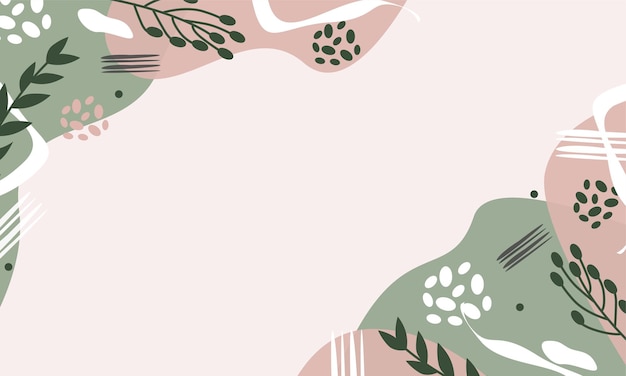 Fundo de formas orgânicas minimalistas abstratas na moda. fundo floral estético e banner.