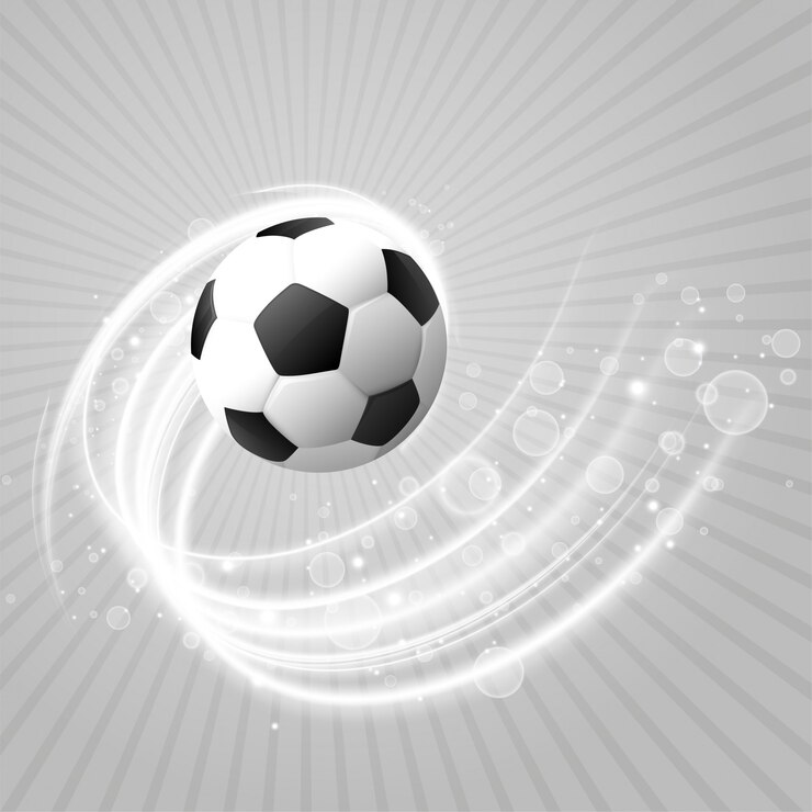 Vetor fundo de futebol com trilha de luz branca e brilhos