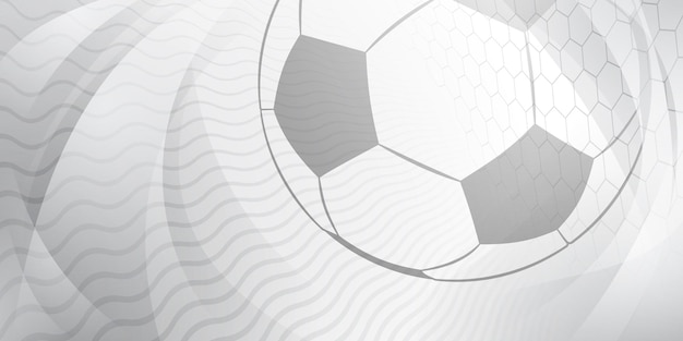 Fundo de futebol ou futebol com bola grande em cores cinza