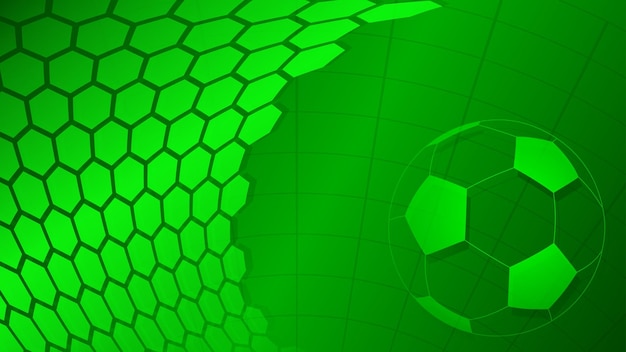 Fundo de futebol ou futebol com bola grande nas cores verdes