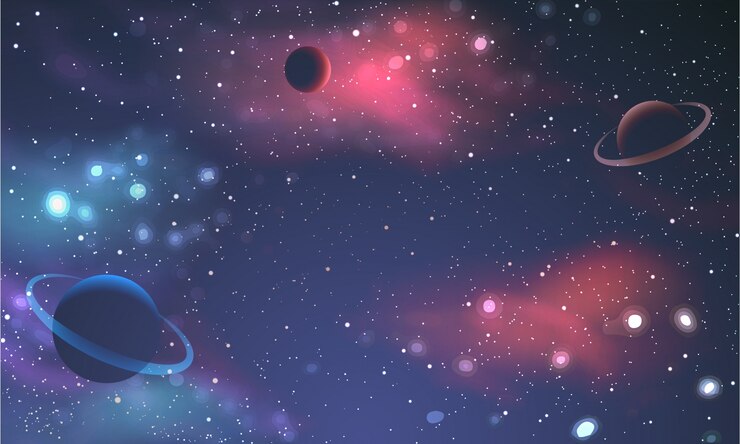 Vetor fundo de galáxia cósmica com nebulosa