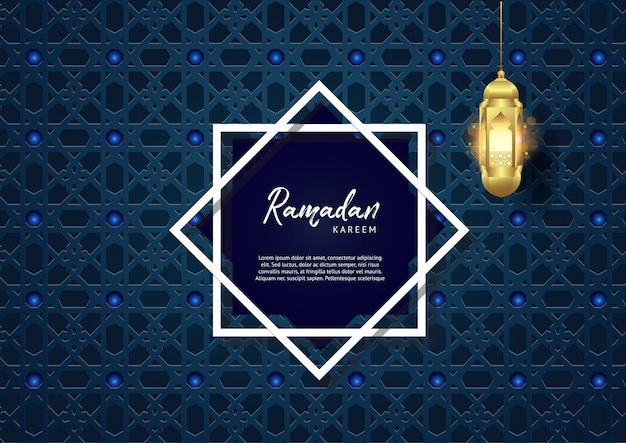 Fundo de geometria ramadan kareem com lanterna