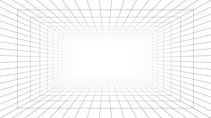 Vetor fundo de grade de perspectiva de sala 3d