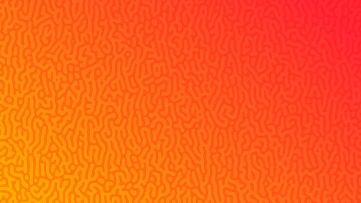 Fundo de gradiente de reação de Turing laranja Padrão de difusão abstrata com ilustração vetorial de formas caóticas