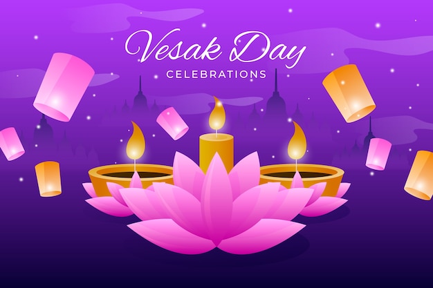 Vetor fundo de gradiente vesak