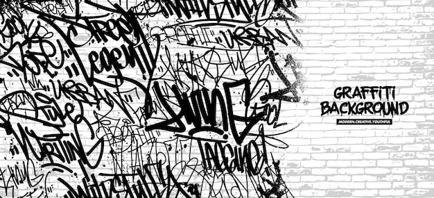 Fundo de graffiti com vomitação e marcação Ilustração vetorial de graffit de arte de rua