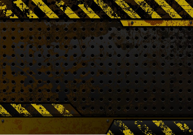 Vetor fundo de grunge de chapa de ferro perfurado enferrujado