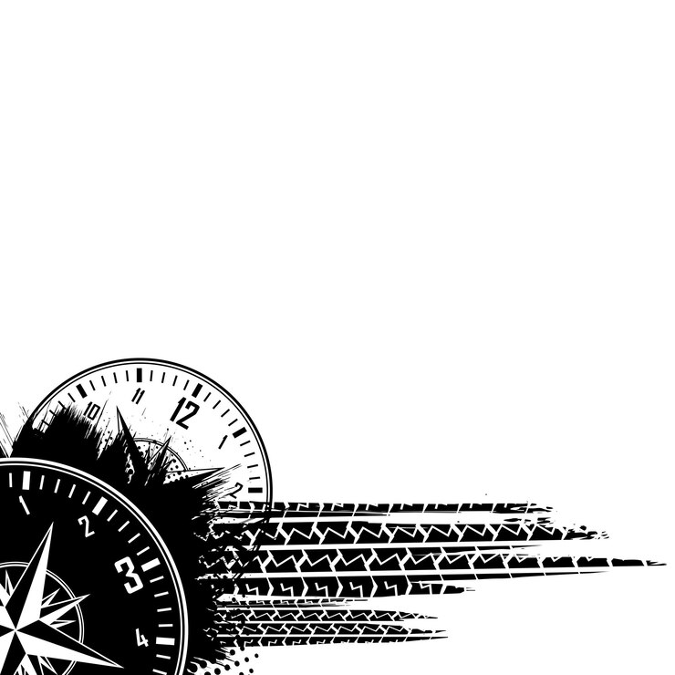 Vetor fundo de grunge de relógio de pista de pneu