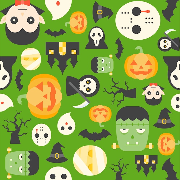 Fundo de halloween e papel de parede padrão sem emenda