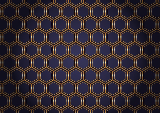 Fundo de hexágono dourado