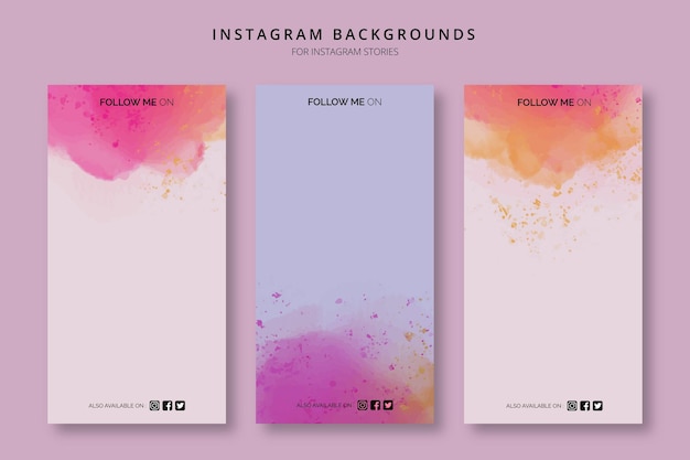 Fundo de histórias do instagram de tinta aquarela abstrata