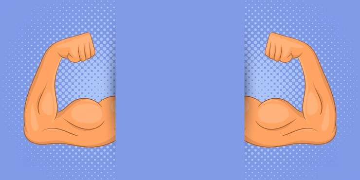 Vetor fundo de homem musculoso, estilo cartoon