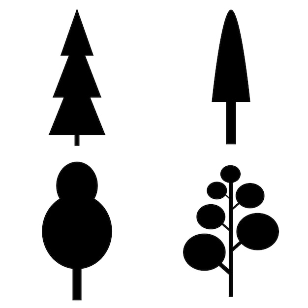 Fundo de ilustração de ícone de silhueta de árvore