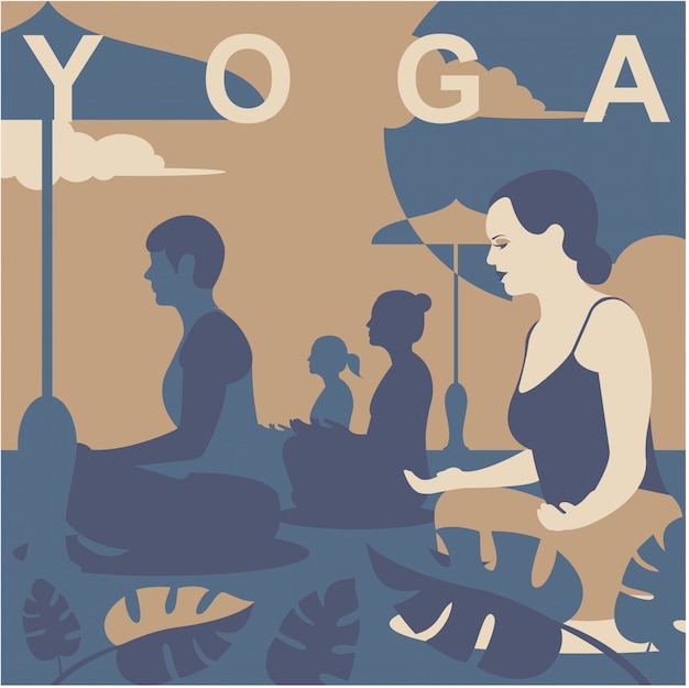 Fundo de ilustração de ioga