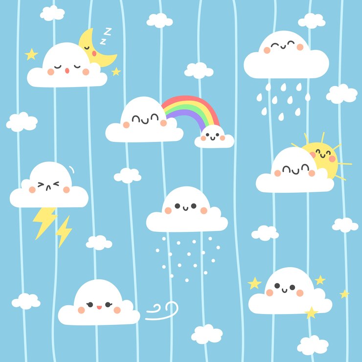 Fundo de ilustração de nuvem bonito.