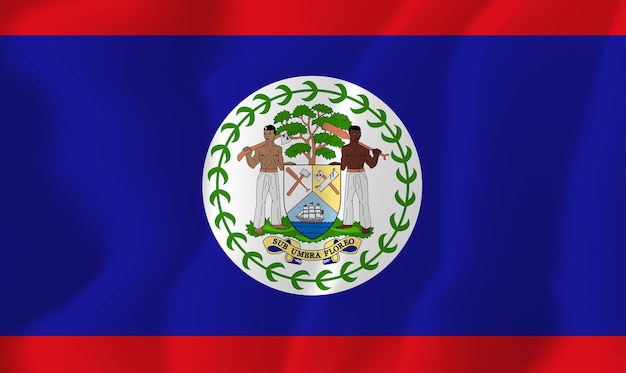 Vetor fundo de ilustração vetorial de bandeira acenada de belize