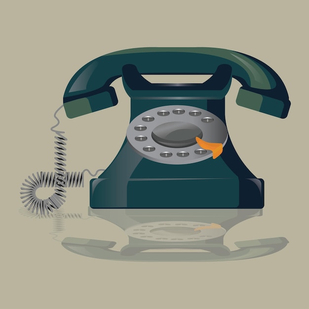 fundo de ilustração vetorial de telefone residencial vintage