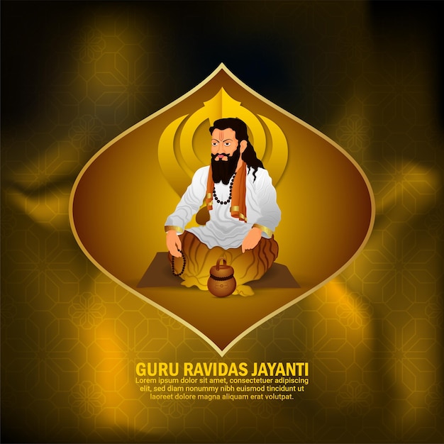 Fundo de ilustração vetorial feliz guru ravidas jayanti