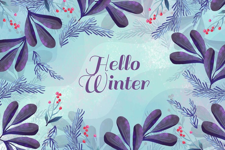 Vetor fundo de inverno aquarela