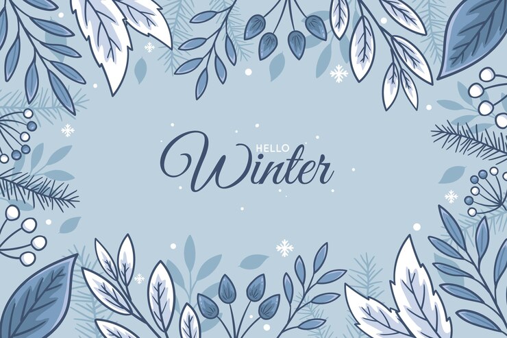 Vetor fundo de inverno desenhado à mão