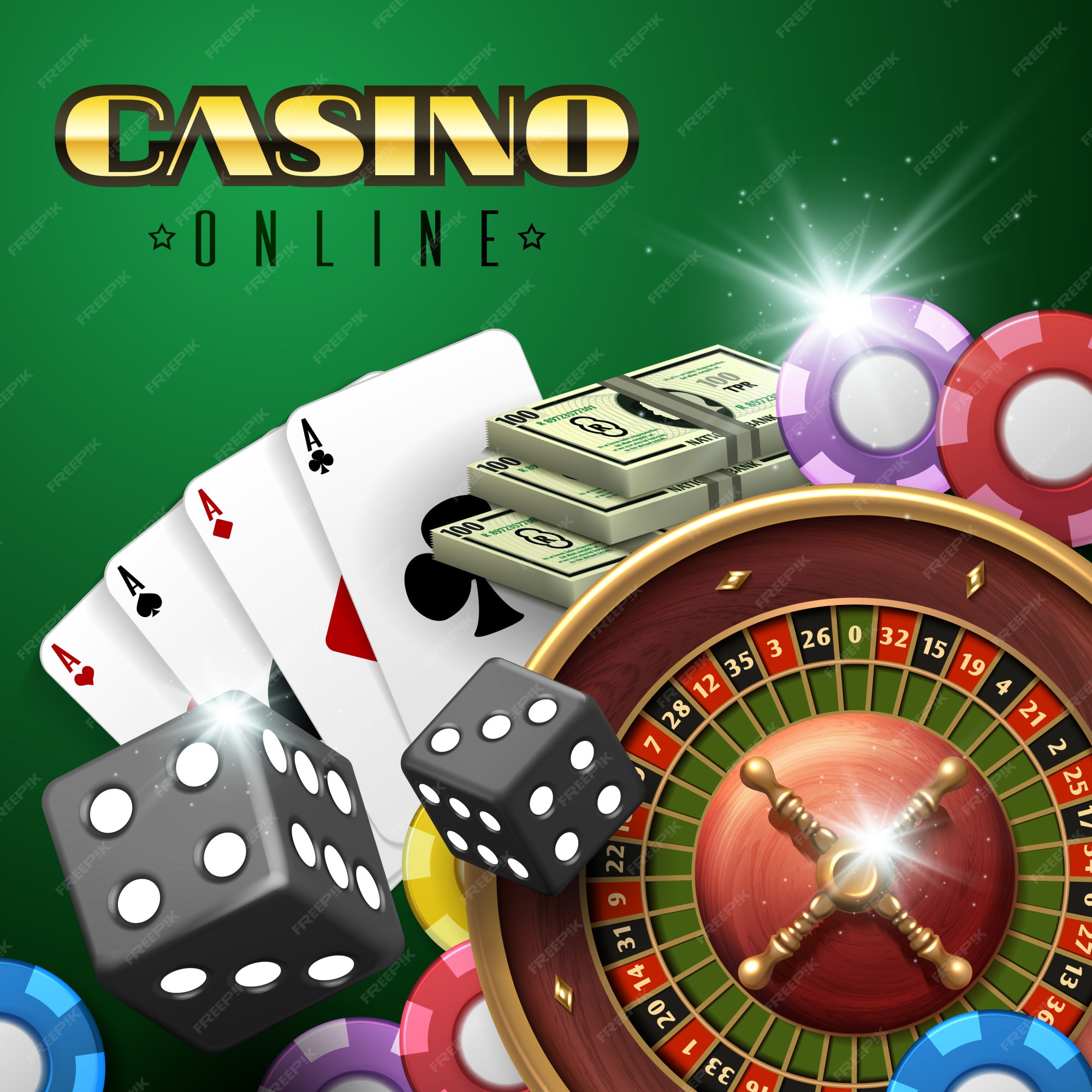 jogo de casino online com cartas de jogar, roleta e fichas de casino  2301945 Vetor no Vecteezy