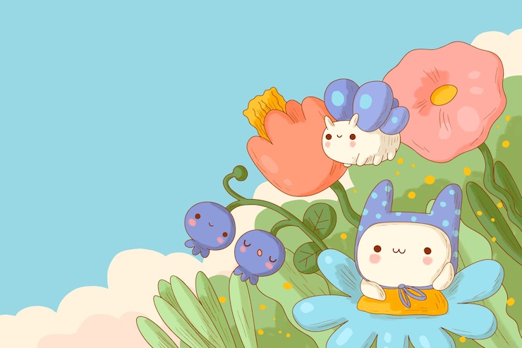 Fundo de kawaii desenhado à mão