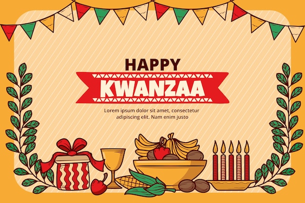 Fundo de kwanzaa desenhado à mão