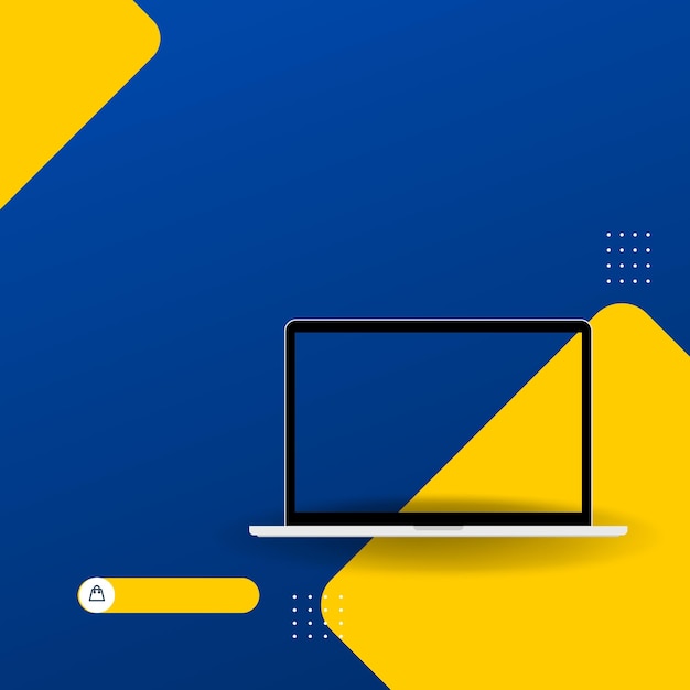 Fundo de laptop azul e amarelo
