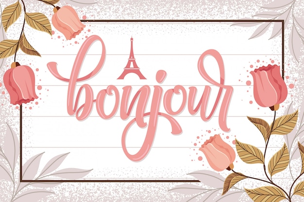 Fundo de letras bonjour paris