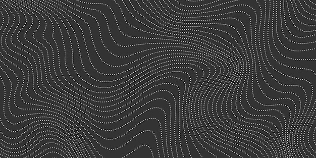 Fundo de linhas de onda pontilhada textura ondulada abstrata vetor de papel de parede de linhas curvas e distorcidas
