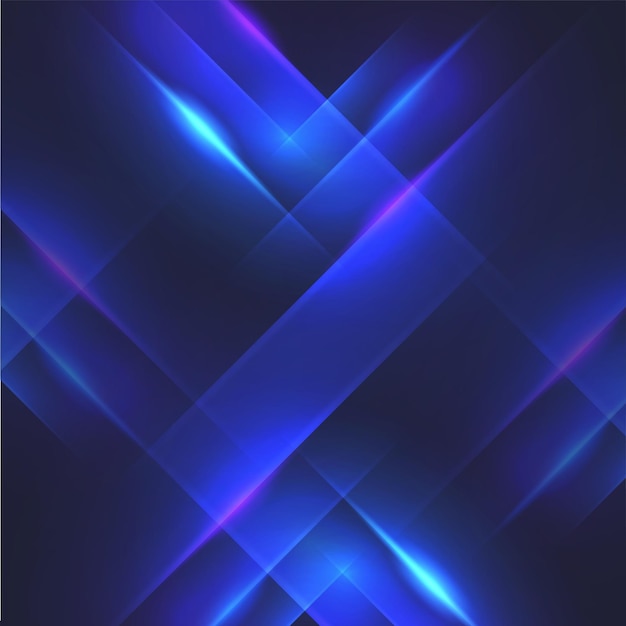 Vetor fundo de linhas dinâmicas de efeito de luz abstrato azul.