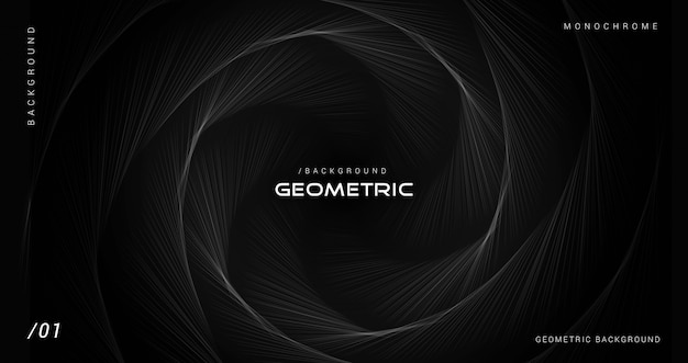 Fundo de linhas geométricas monocromáticas escuras