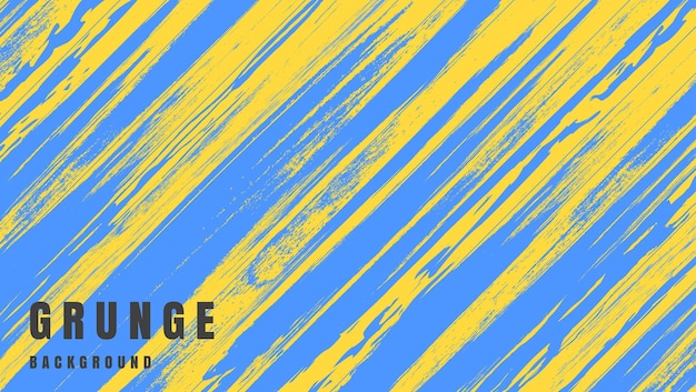 Fundo de listras de grunge de tinta amarela azul abstrato