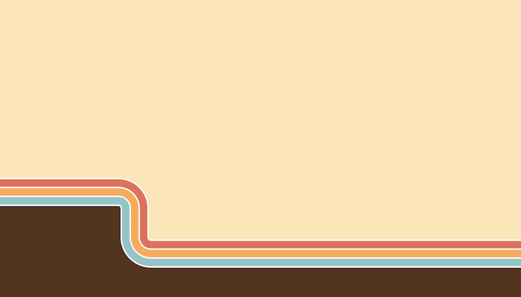 Vetor fundo de listras retrô vintage em cores marrons azuis alaranjadas vermelhas
