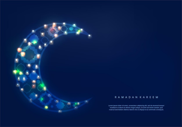 Fundo de lua clara para modelo de decoração de ramadan kareem