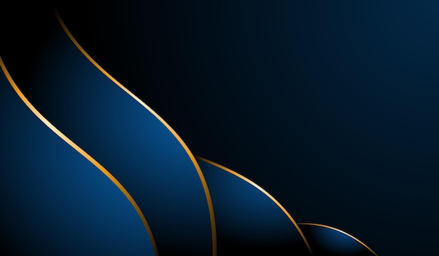 Fundo de luxo abstrato moderno onda 3d gradiente escuro azul