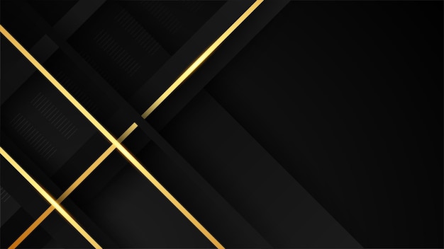 Vetor fundo de luxo abstrato preto e dourado