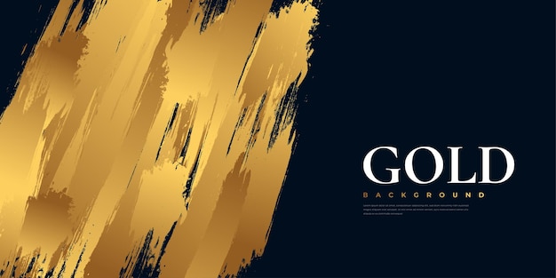 Fundo de luxo preto e dourado com fundo de grunge dourado estilo pincel para banner ou cartaz de arranhões e elementos de textura para design