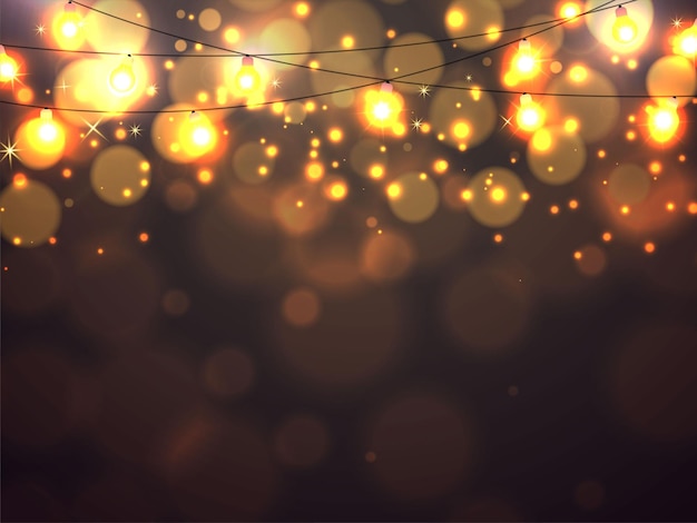 Fundo de luz de fada dourada