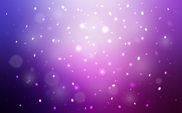 Fundo de luz rosa roxo vector com flocos de neve de natal