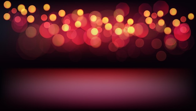 Fundo de luzes bokeh vintage com glitter vermelho