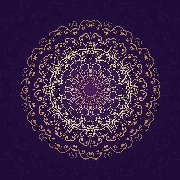 Fundo de mandala com padrão árabe de arabesco dourado estilo oriental islâmico