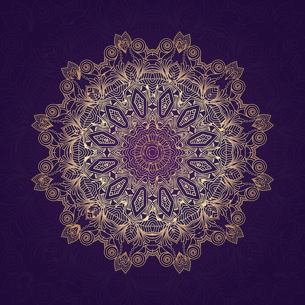 Vetor fundo de mandala com padrão árabe de arabesco dourado estilo oriental islâmico