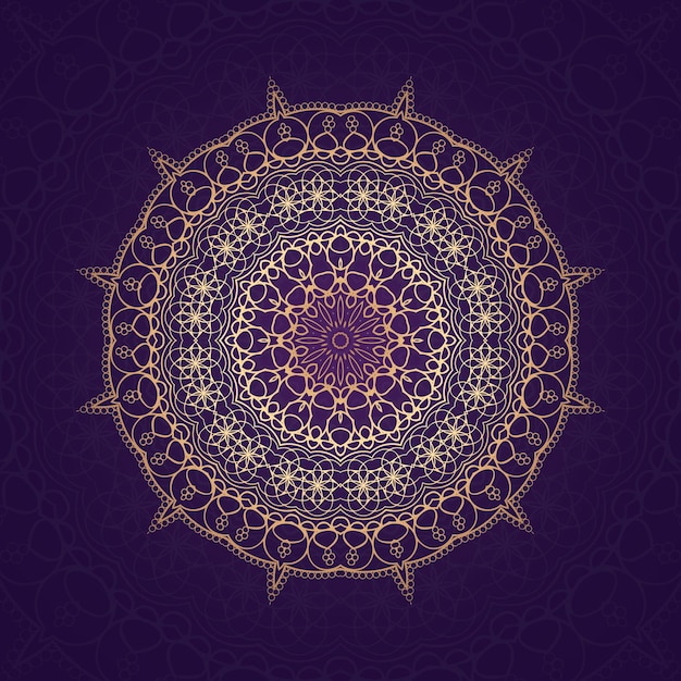 Vetor fundo de mandala com padrão árabe de arabesco dourado estilo oriental islâmico